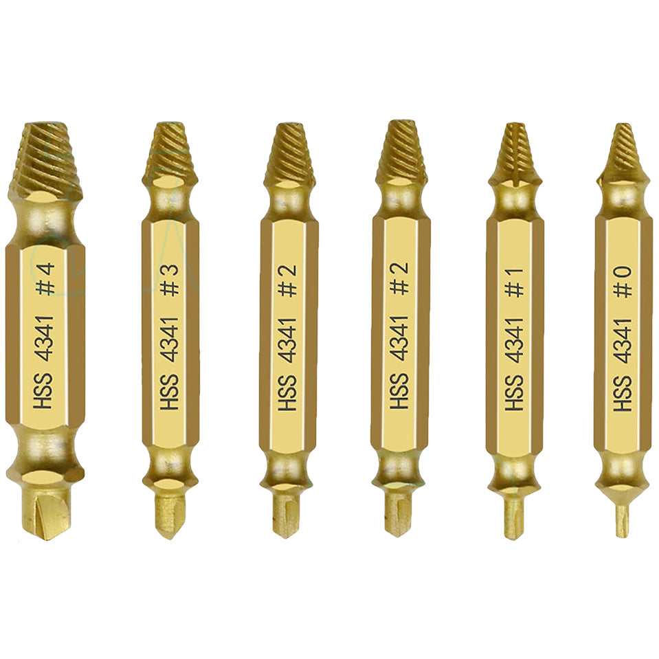 6pcs Damaged Screw Extractor Drill Bits