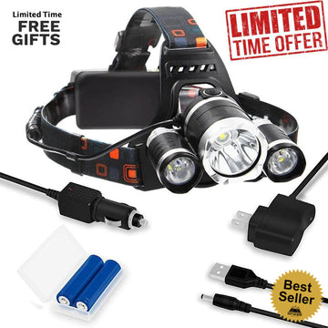 Headlight Head Lamp 13000 Lumens  LED 4 Modes