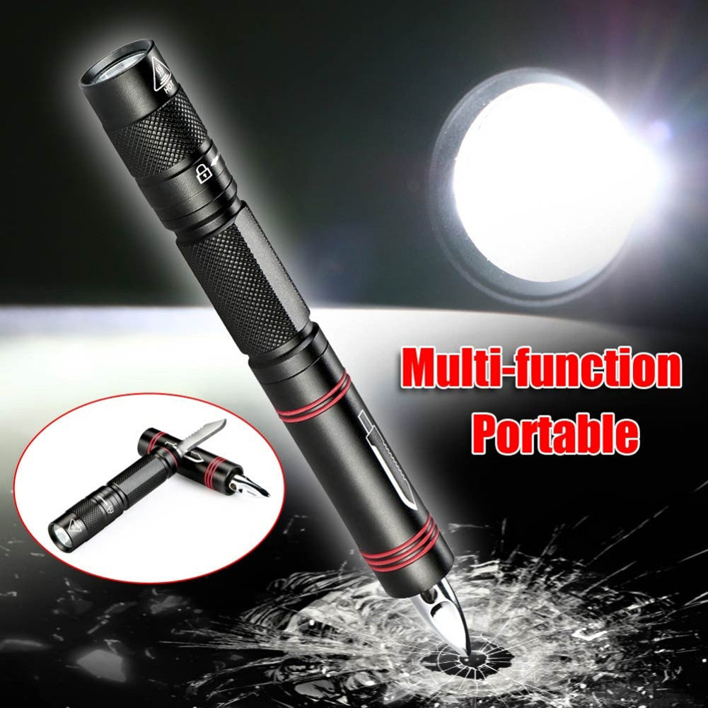 Multifunction Protection Flashlight Knife Tactical Pen.