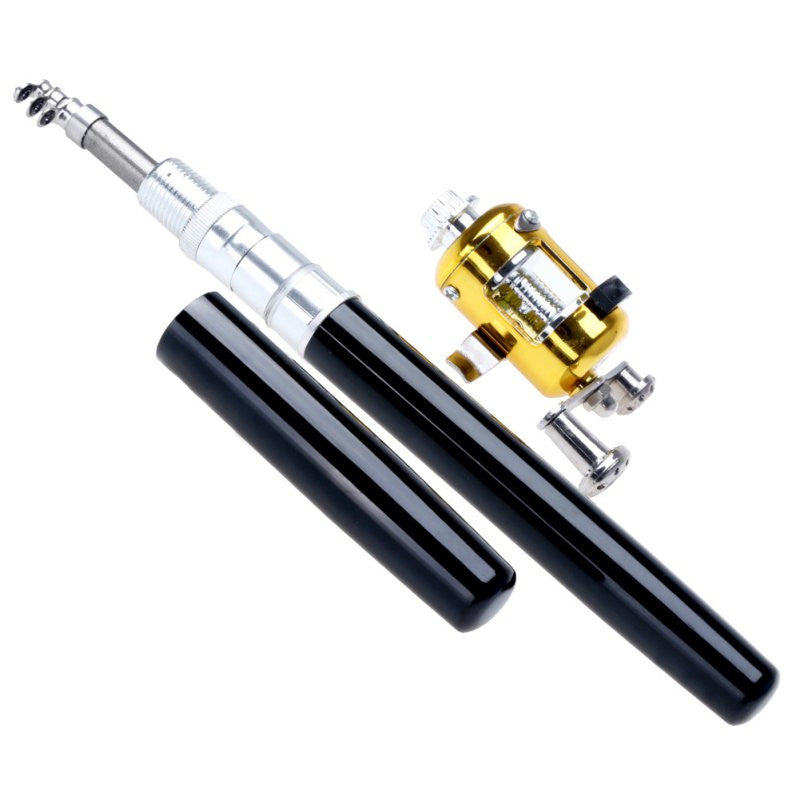 Mini Telescopic Pocket Pen Fishing Rod + Reel.