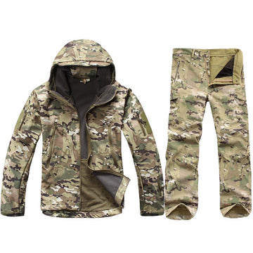 Waterproof Soft Shell Camo Jacket + Pants