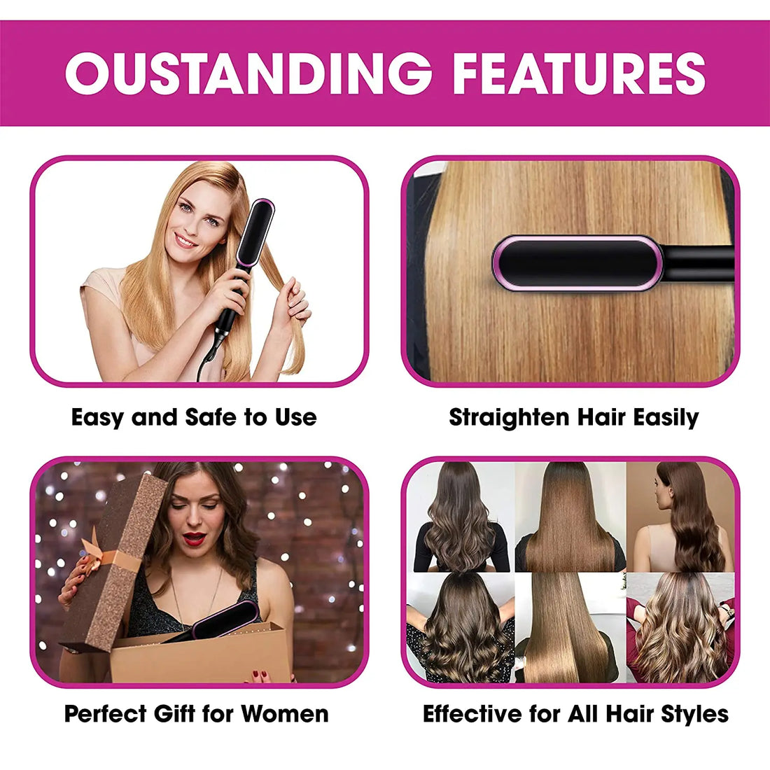 NEW! Straightener Brush Comb